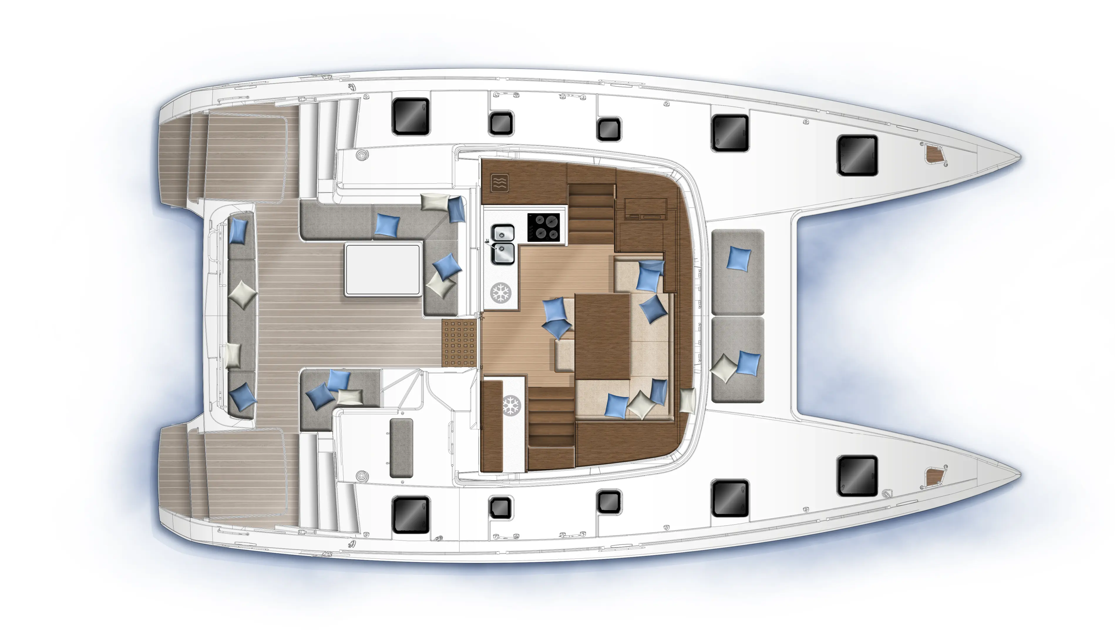 Lagoon 40 main deck plan